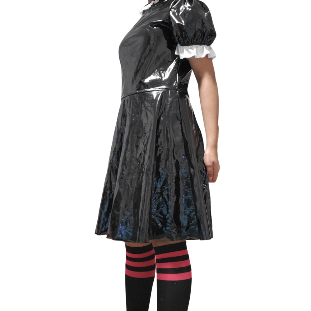 Maid Uniform Cosplay Costume Wet Look PVC